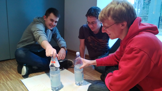 Christian, Gregor und Florian beim Schachlern-Parcours