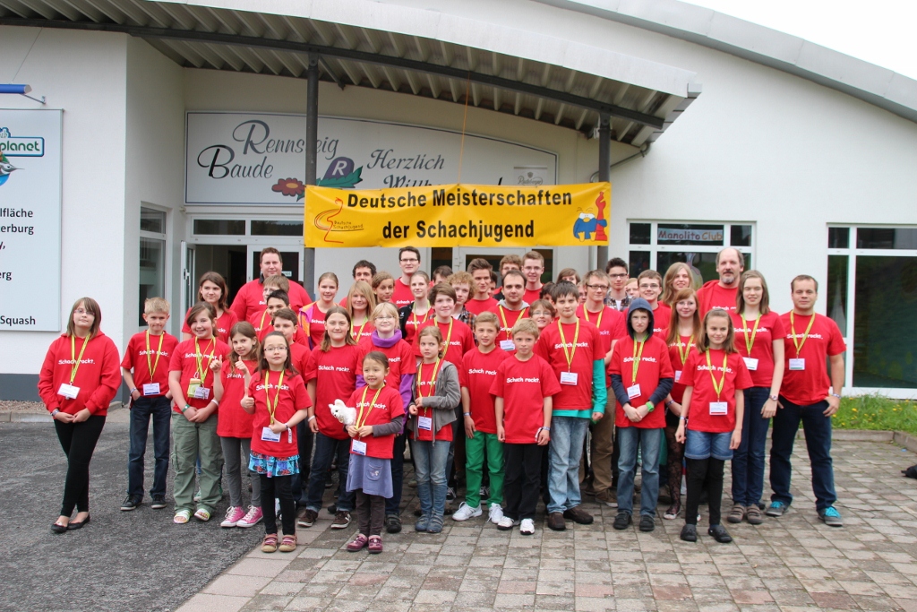 Gruppenfoto der SJNRW-Delegation auf den Deutschen Einzelmeisterschaften 2013